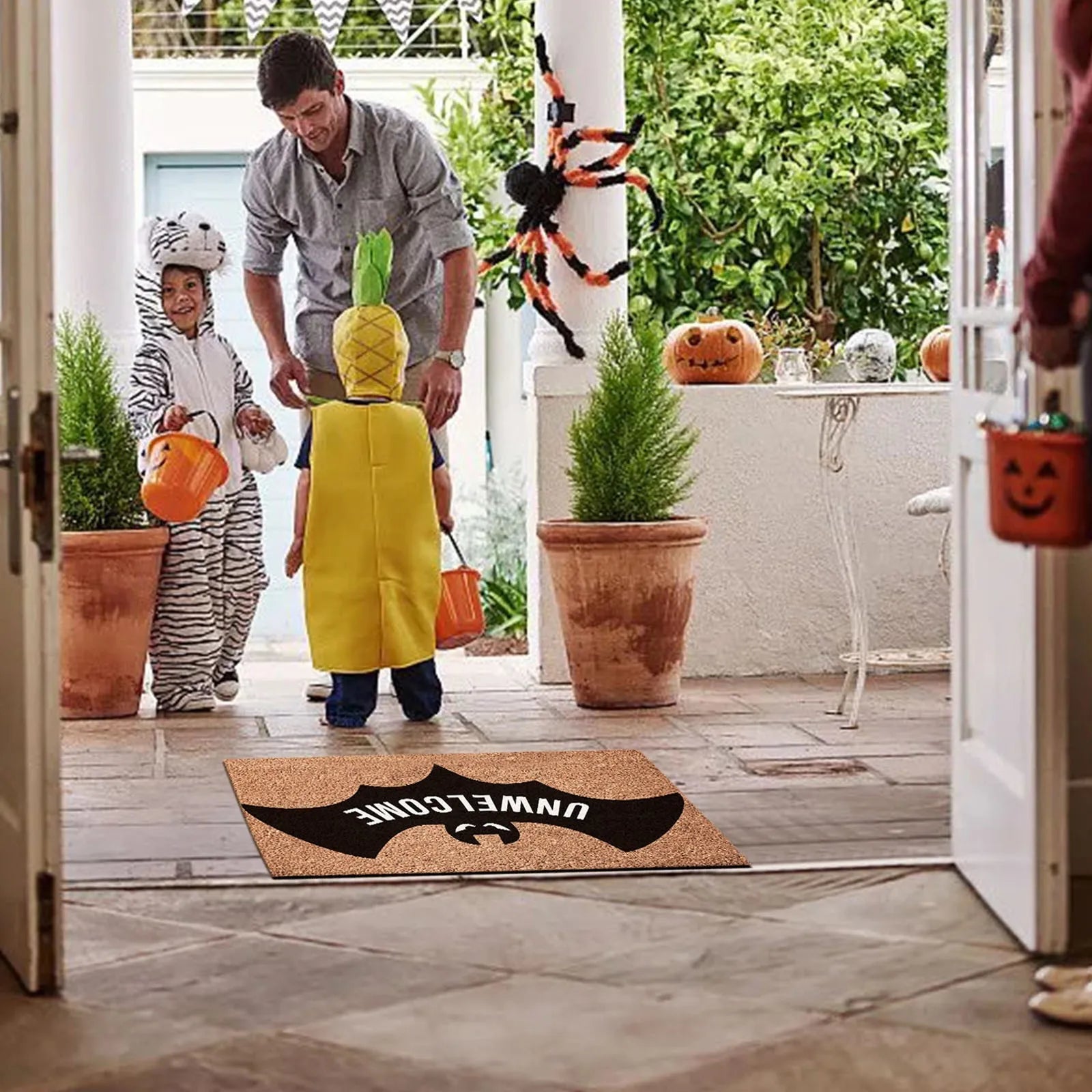 Black Bat Halloween Bathroom Mat – Door Entrance & Kitchen Floor Rug - silverfoxgoods